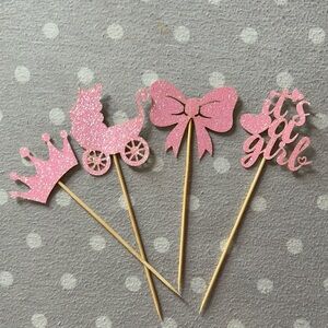 It’s a Girl cupcake toppers NEW